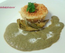 SOUFFLE DI TRACINA CON CREMA DI CARCIOFI ALLA VANIGLIA E ROSMARINO