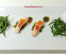 SCAMPI UOVA DI SALMONE E SALICORNIA (ideata e realizzata da Padelle&Dintorni)